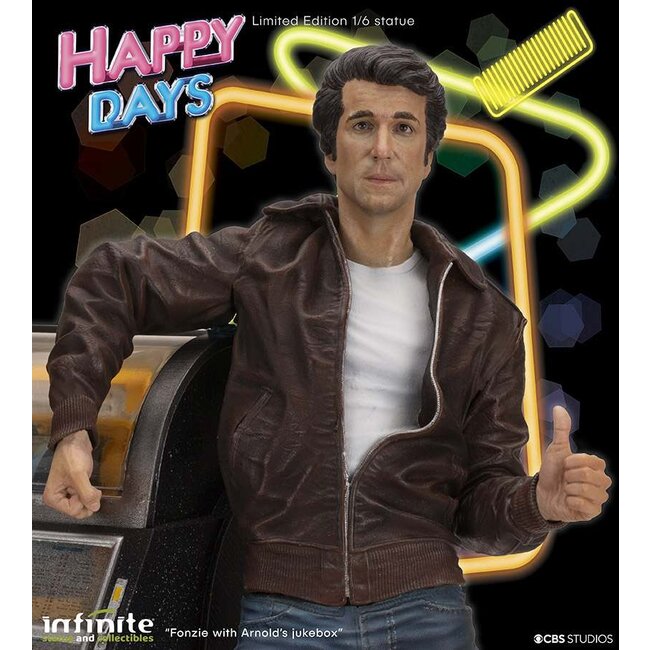 Happy Days Fonzie 1/6 Statue w/ real working Jukebox