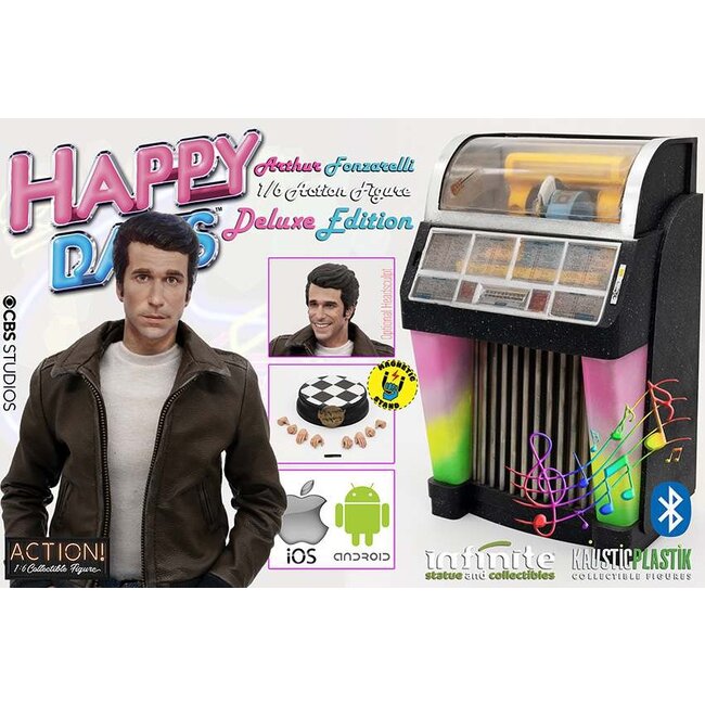 Happy Fays Fonzie Deluxe 1/6 Action Figure w/ real working Jukebox