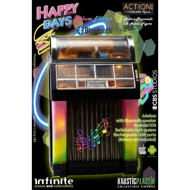 Happy Fays Fonzie Deluxe 1/6 Actionfigur mit echter funktionierender Jukebox