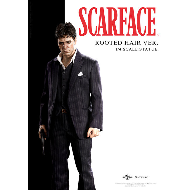Scarface: Tony Montana Statue mit verwurzeltem Haar im Maßstab 1/4