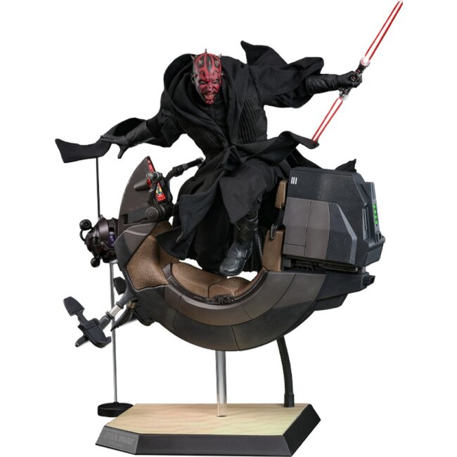 Hot Toys Star Wars The Phantom Menace 25th Anniversary Action Figure Set 1/6 Darth Maul with Sith Speeder