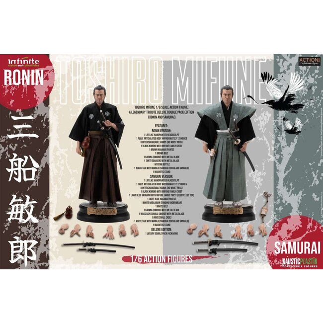 Sieben Samurai Toshiro Mifune Ronin & Samurai 1/6 Actionfigur Deluxe Doppelpack