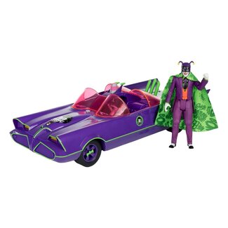 McFarlane Toys DC Retro Actionfigur Batman 66 Batmobil mit Joker (Gold Label) 15 cm