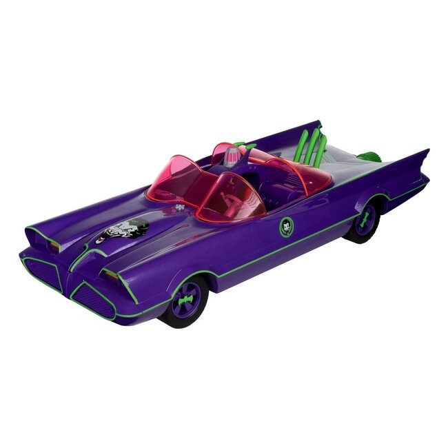 DC Retro Action Figure Batman 66 Batmobil with Joker (Gold Label) 15 cm
