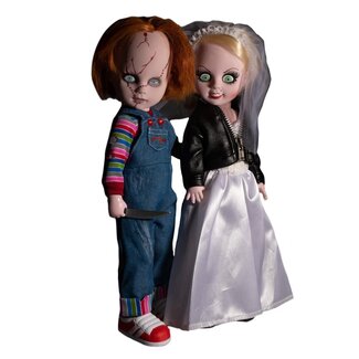 Mezco Toys Living Dead Chucky & Tiffany Puppenset 25 cm