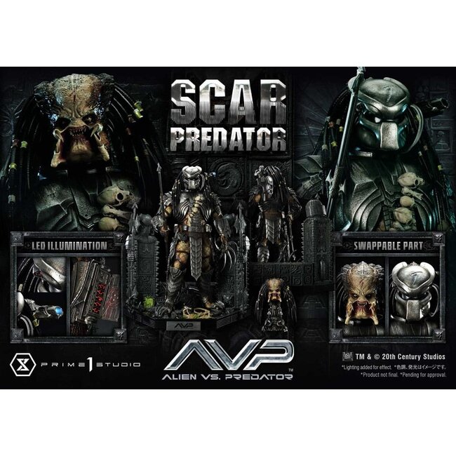 The Alien vs. Predator Museum Masterline Series Statue 1/3 Scar Predator Deluxe Version 93 cm