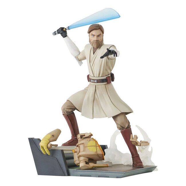 Zur Star Wars: The Clone Wars Deluxe Gallery-Reihe kommt diese detailreiche PVC-Statue von General Obi-Wan Kenobi. Sie ist 23 cm groß und wird von einem erfahrenen Sammler verkauft.