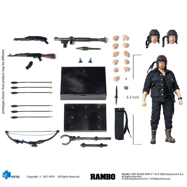 First Blood II Exquisite Super Series  Action Figure 1/12 First Blood II John Rambo 16 cm