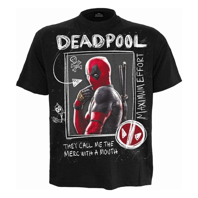 Heroes Inc Deadpool T-Shirt Wolverine Sketches Size S