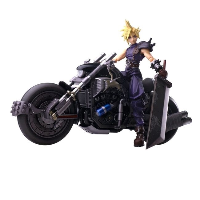 Final Fantasy VII Bring Arts Actionfigur und Fahrzeug Cloud Strife & Hardy-Daytona 15 cm