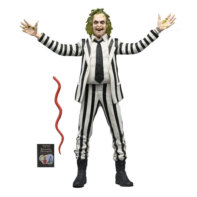 NECA  Beetlejuice 1988 Actionfigur Beetlejuice Schwarz-weiß gestreifter Anzug 18 cm