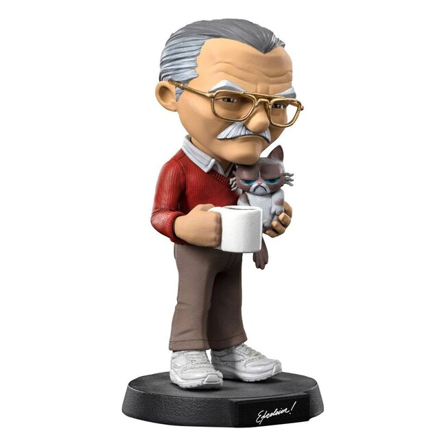 Iron Studios Stan Lee Mini Co. PVC Figure Stan Lee with Grumpy Cat 14 cm