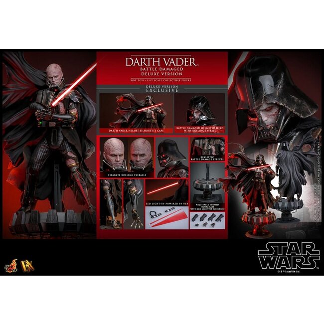 Star Wars Actionfigur 1/6 Darth Vader (Battle Damaged) Deluxe Version 35 cm
