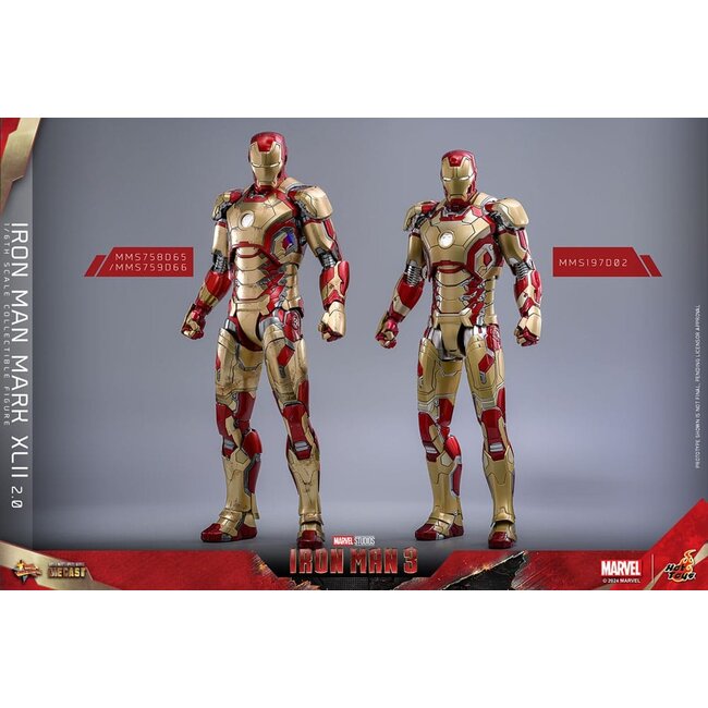 Iron Man 3 Movie Masterpiece Diecast Action Figure 1/6 Iron Man Mark XLII (2.0) 32 cm
