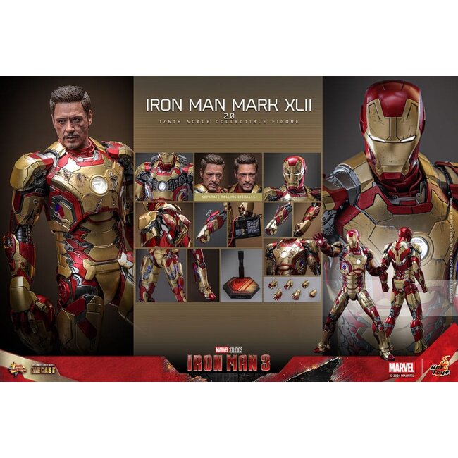 Iron Man 3 Movie Masterpiece Diecast Actionfigur 1/6 Iron Man Mark XLII (2.0) 32 cm