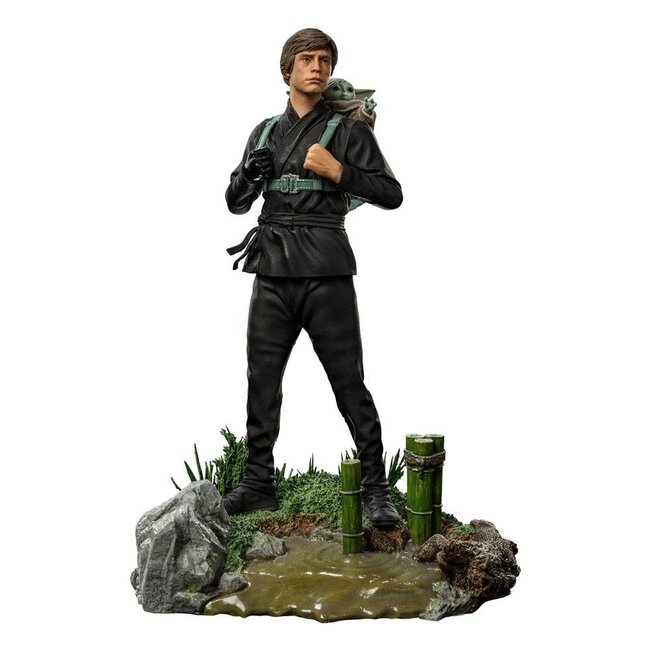 Iron Studios Star Wars Book of Boba Fett Art Scale Statue 1/10 Luke Skywalker & Grogu Training 20 cm