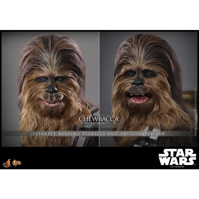 Star Wars Episode V Movie Masterpiece Action Figure 1/6 Chewbacca with Disassembled C-3PO 36 cm