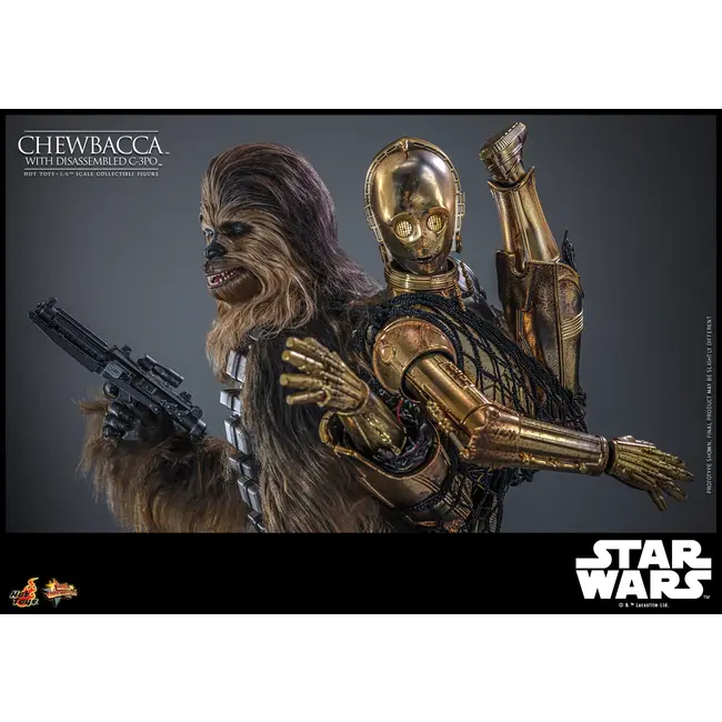 Star Wars Episode V Movie Masterpiece Action Figure 1/6 Chewbacca with Disassembled C-3PO 36 cm