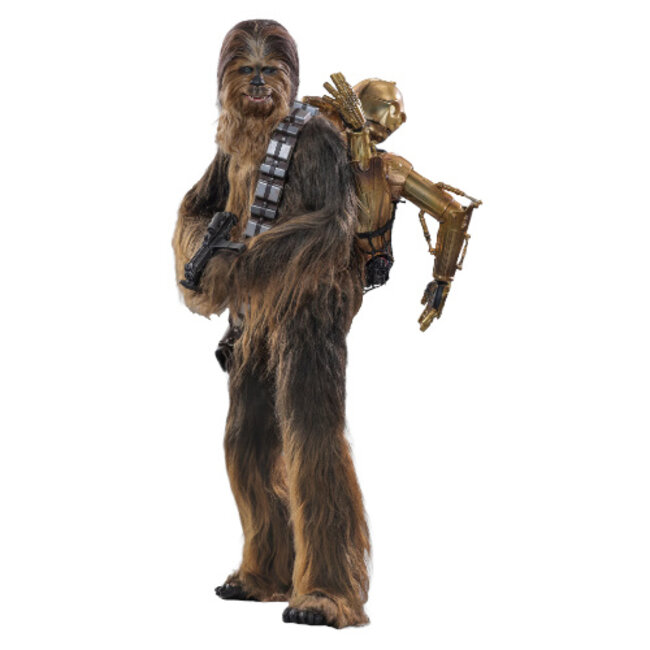 Star Wars Episode V Movie Masterpiece Action Figure 1/6 Chewbacca with Disassembled C-3PO 36 cm