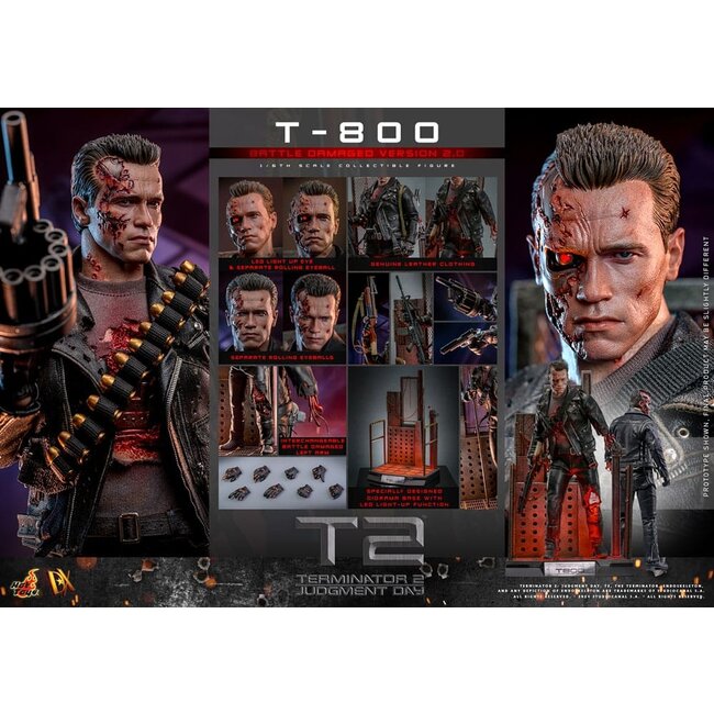 Terminator 2 Movie Masterpiece Action Figure 1/6 T-800 Battle Damaged Version 2.0 32 cm