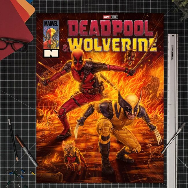 Marvel Kunstdruck Deadpool & Wolverine 46 x 61 cm - ungerahmt