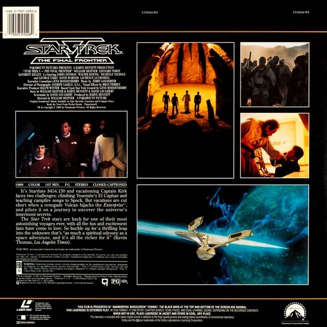 Star Trek: V: Am Rande des Universums (1989) CLV Laserdisc