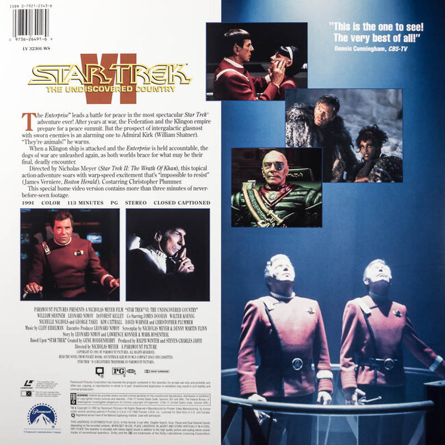 Star Trek VI: Das unentdeckte Land (1991) (Ungeschnitten) CLV THX Laserdisc