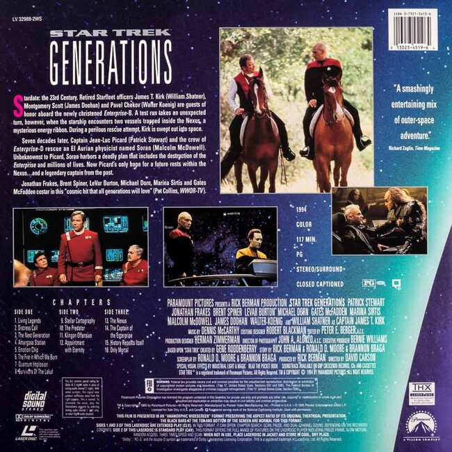 Star Trek VII: Generations (1994) CLV/CAV THX Laserdisc