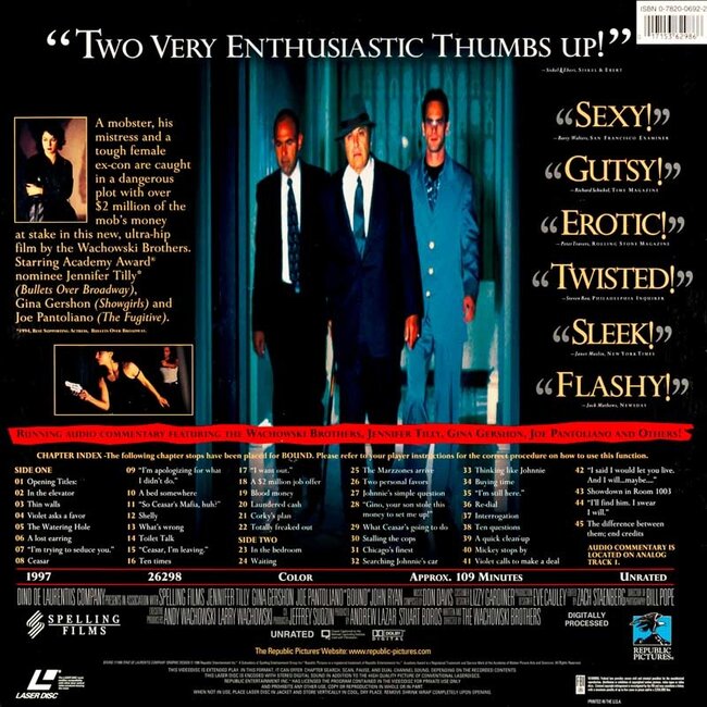 Bound: Special Edition (1996) (Uncut) CLV Laserdisc