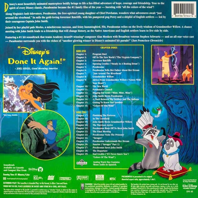 Pocahontas (1995) CLV THX Laserdisc