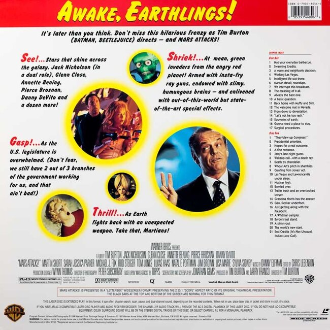 Mars Attacks! (1996) CLV Laserdisc