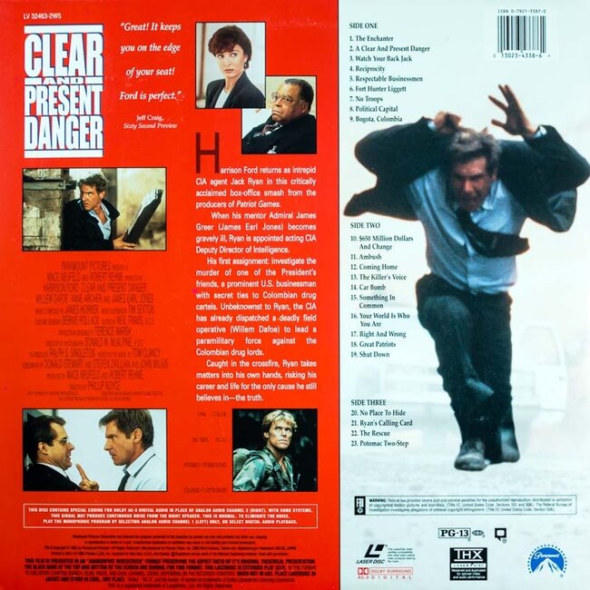 Clear and Present Danger (1994) CLV THX Laserdisc