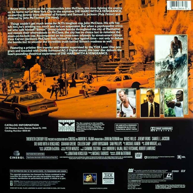 Stirb langsam 3: Jetzt erst recht (1995) CLV/CAV THX Laserdisc