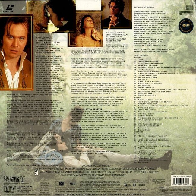 Unsterbliche Geliebte (1994) (Ungeschnitten) CLV Laserdisc