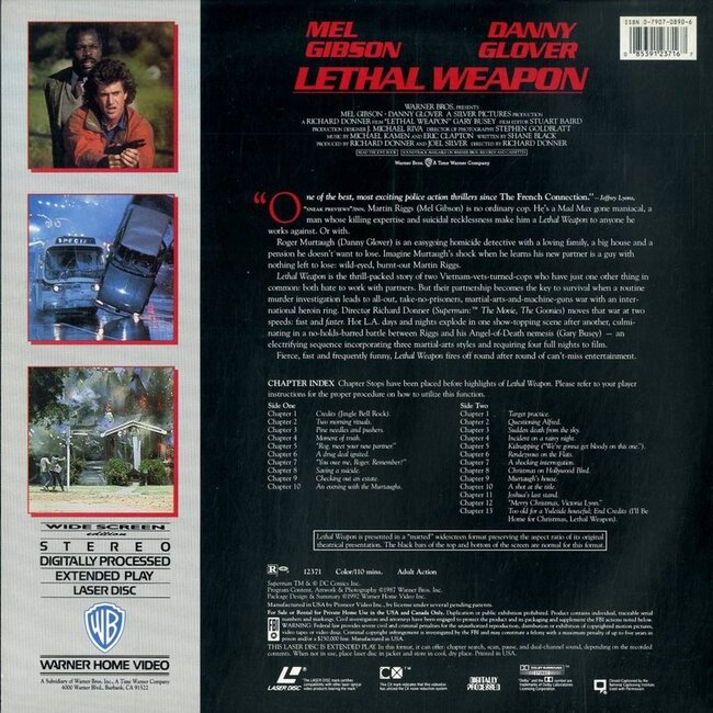Lethal Weapon (1987) CLV Laserdisc