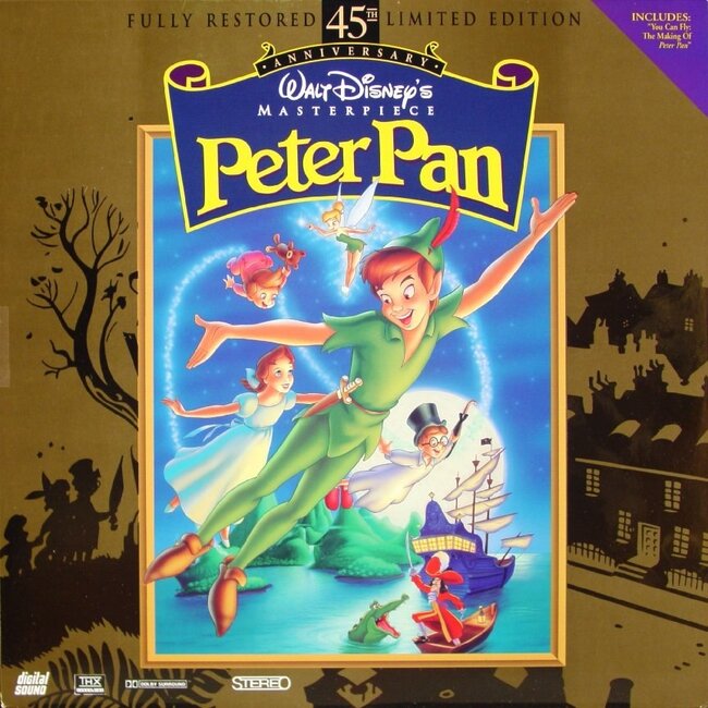 Laserdisc Peter Pan: 45. Jubiläum, limitierte Ausgabe (1953) CLV THX Laserdisc