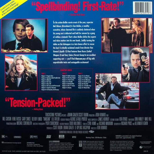 Ransom (1996) (Uncut) CLV THX Laserdisc