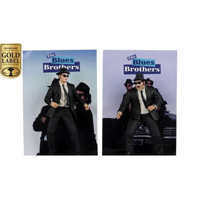 The Blues Brothers Movie Maniacs PVC Statue 2-Pack Jake & Elwood Blues (Gold Label) 15 cm