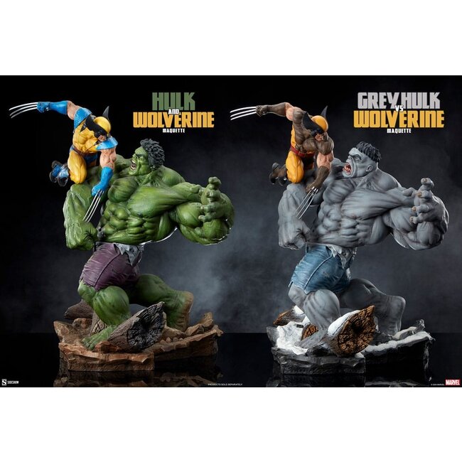 Marvel Statue Grey Hulk vs Wolverine 58 cm
