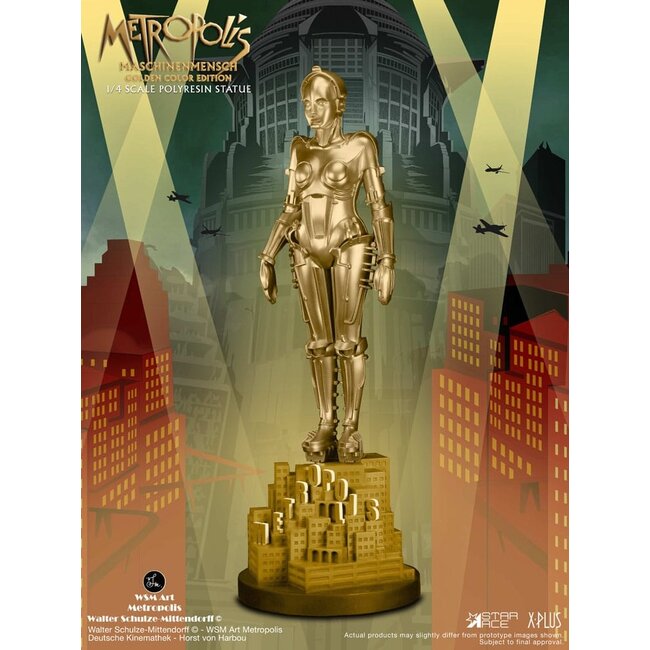 Metropolis Statue 1/4 Maschinenmensch Metallic Gold 40 cm