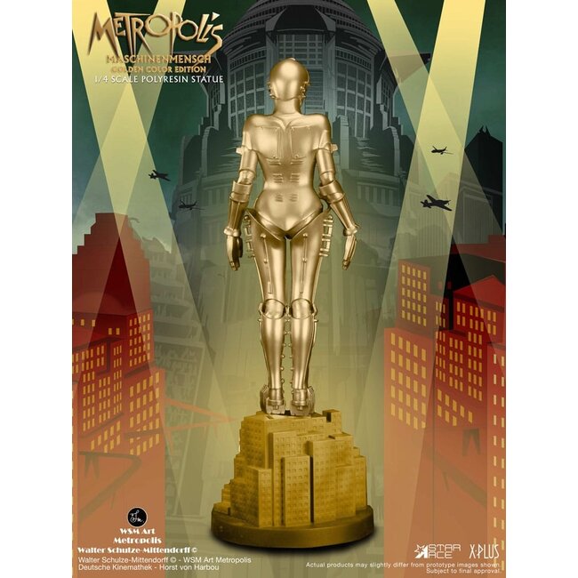Metropolis Statue 1/4 Maschinenmensch Metallic Gold 40 cm