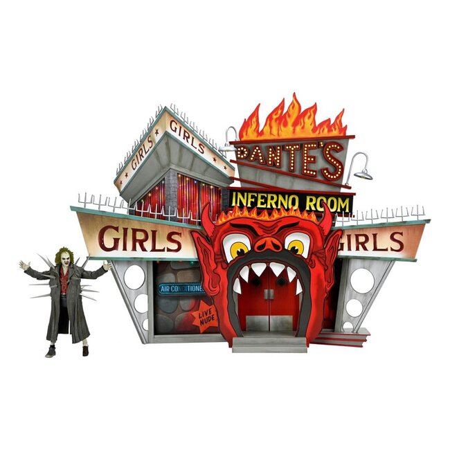 NECA  Beetlejuice (1988) Diorama Trenchcoat with Spikes Inferno Room Deluxe Set