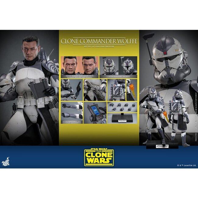 Star Wars: The Clone Wars Actionfigur 1/6 Clone Commander Wolffe 30 cm