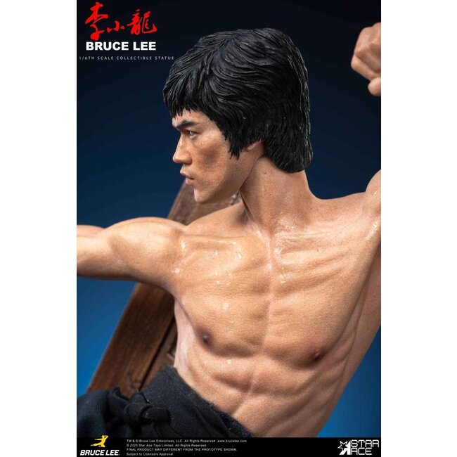 Bruce lee flying-kick resin statue 32 cm
