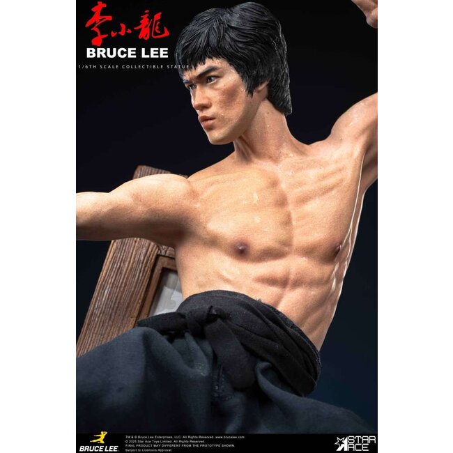 Bruce lee flying-kick resin statue 32 cm