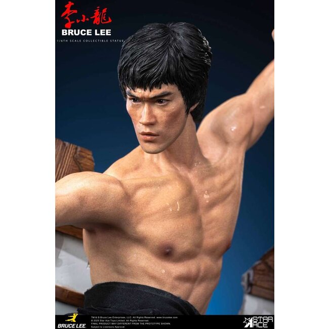 Bruce lee flying-kick resin statue 32 cm