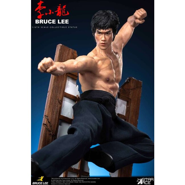 Bruce lee flying-kick resin statue 32 cm