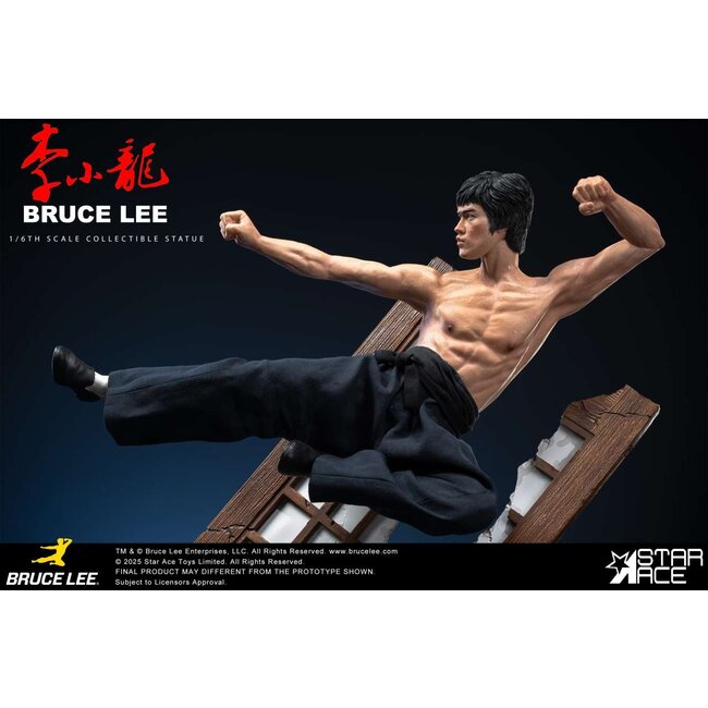 Bruce lee flying-kick resin statue 32 cm