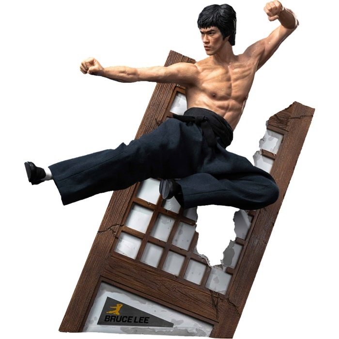 Bruce lee flying-kick resin statue - The Movie Store