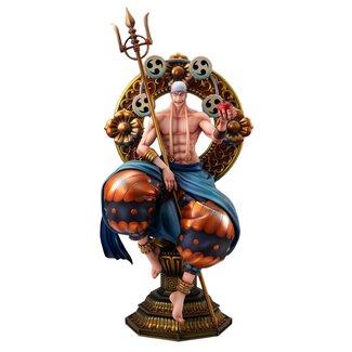 Megahouse One Piece POP PVC Statue Neo Maximum Der einzige Gott von Skypiea Enel 34 cm